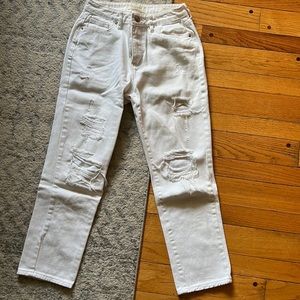 Pacsun White distressed ankle cut jeans